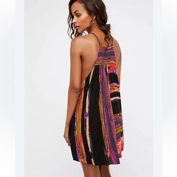 Free People Painted Lines Mini Dress Size XS NWT - Picture 2 of 13